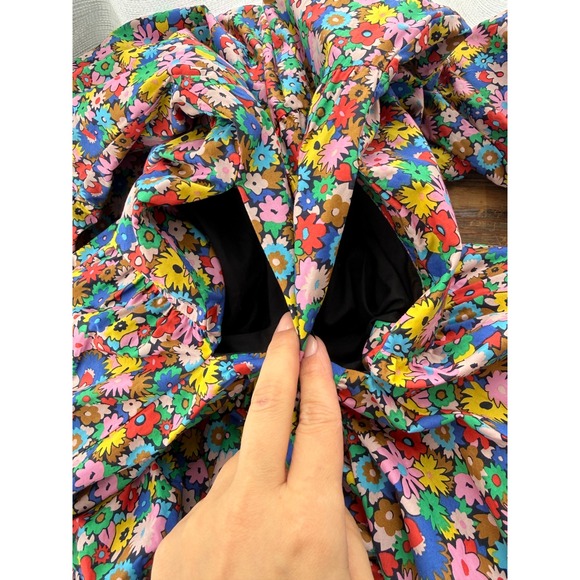 A7 Boden‎ Floral Midi Dress Long Sleeve Tiered Skirt UK14R US10R - Picture 8 of 9